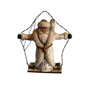 Pamela Schifferl Woodland Snowy Owl Santa Ornament 4½ Inches